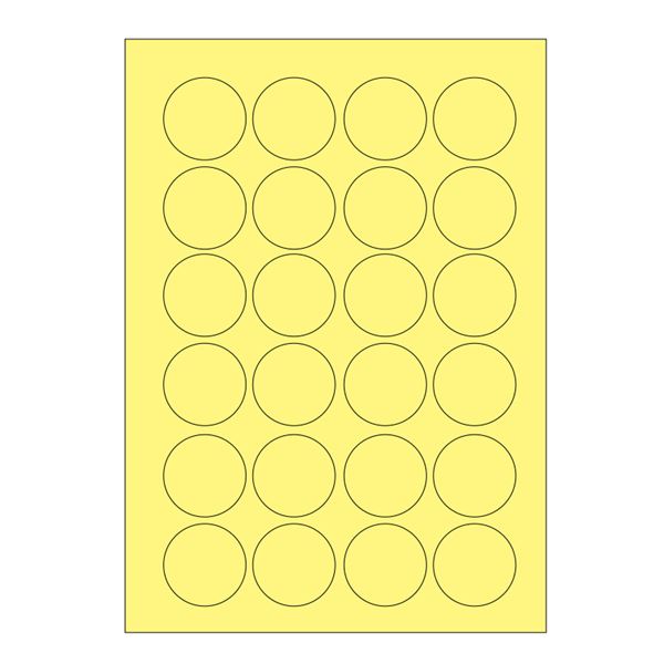 Samolepicí etikety, průměr 40 mm, A4 - žluté (100 ks)