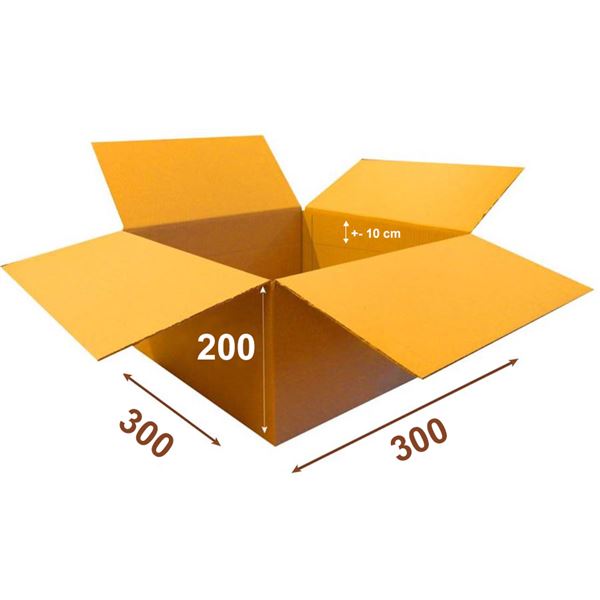 Krabice papírová klopová  3VVL 300 x 300 x 200 mm s rylem 100 mm