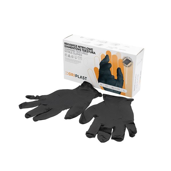 Rukavice DIAMOND BLACK nitrilové jednorázové - velikost L (50ks)
