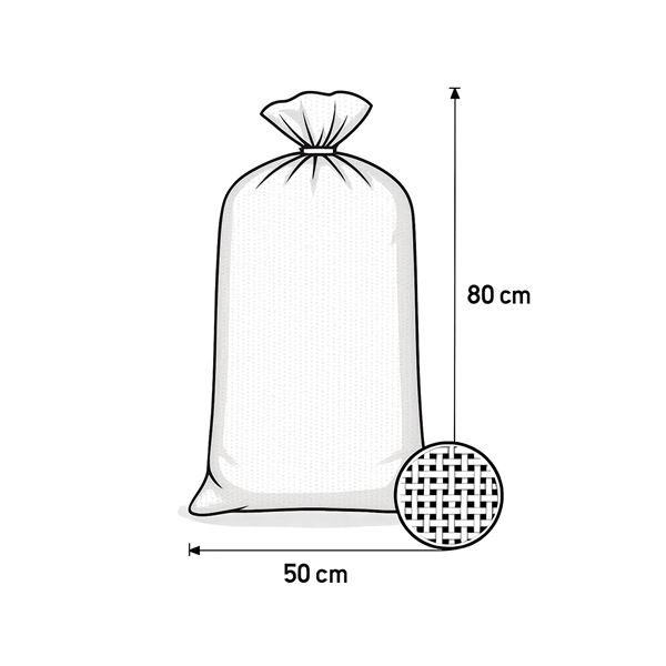 Tkaný pytel PP 50 x 80 cm - bílý