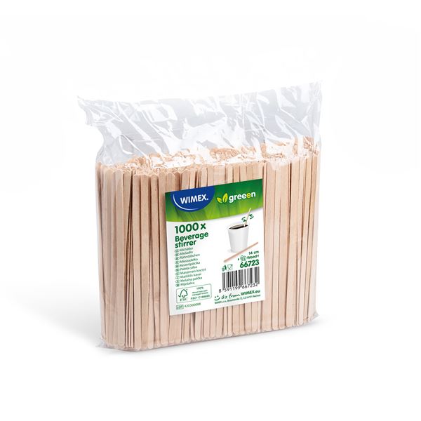 Míchátko na kávu ze dřeva 14 cm (1000 ks)