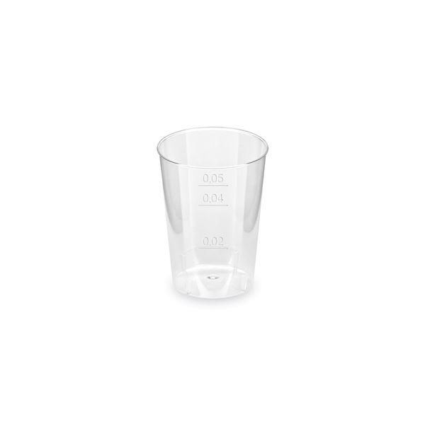 Kelímek krystal panák s měrkou 2, 4 a 5 cl (40 ks)