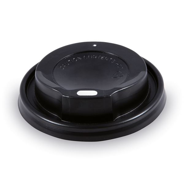 Víčko vypouklé pro papírové kelímky průměru 80 mm - černé (100 ks)