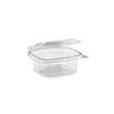 Miska (rPET) hranatá s víčkem 250 ml - průhledná (50 ks)