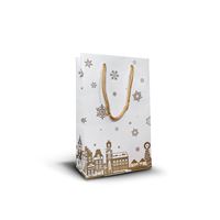 Dárková taška papírová ADVENT bílo-zlatá - S