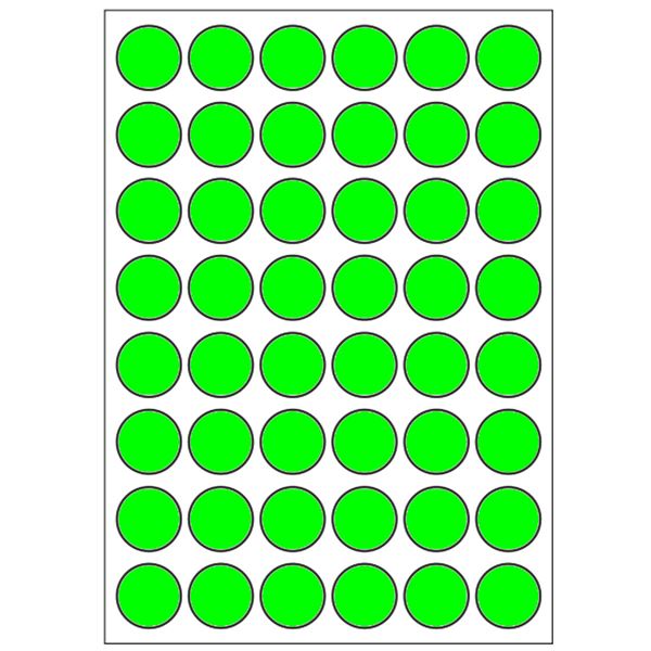 Samolepicí etikety průměr 15 mm, A6 (10 ks) reflexní zelené