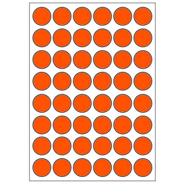 Samolepicí etikety průměr 15 mm, A6 (10 ks) reflexní oranžové