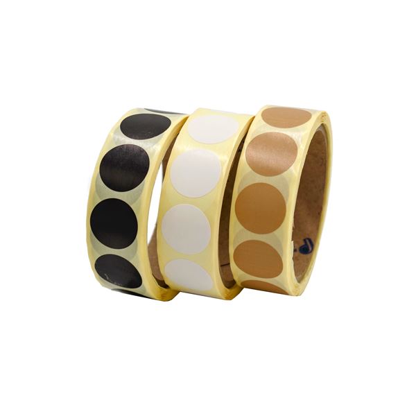 Samolepicí kolečka 25 mm, přírodní (500 ks)