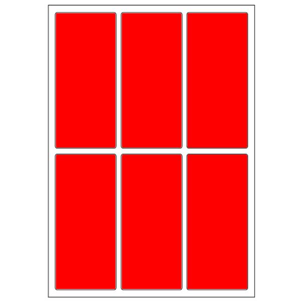 Samolepicí etikety 31 x 69 mm, A6 (10 ks) reflexní červené