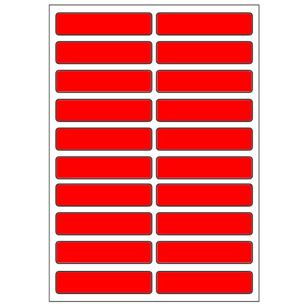 Samolepicí etikety 48 x 11 mm, A6 (10 ks) reflexní červené