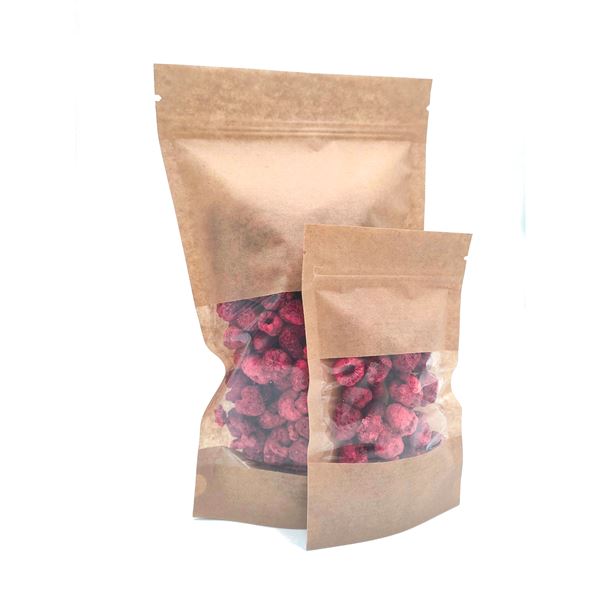 Sáček DOYPACK s okénkem 500 ml - hnědý kraft