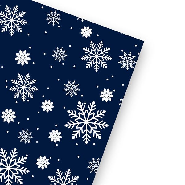 Vánoční balicí papír 70 x 200 cm - modré vločky