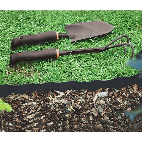 Zahradní obruba plastová 9 m x 15 cm - černá