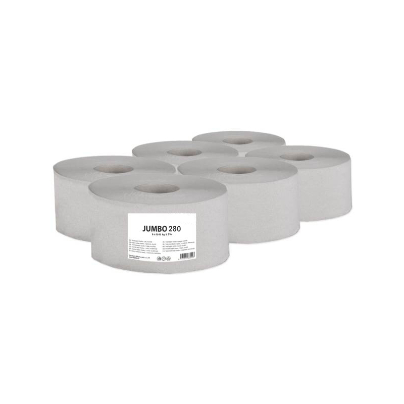 Toaletní papír JUMBO 6 ks, 1vrstvý, průměr 28 cm