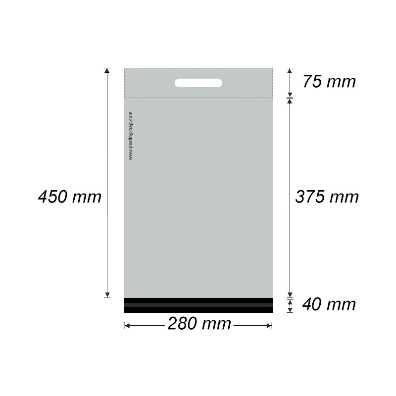 Plastová obálka - zasílací taška 280 x 450 mm + 40 mm x 0,05 mm (1 ks)