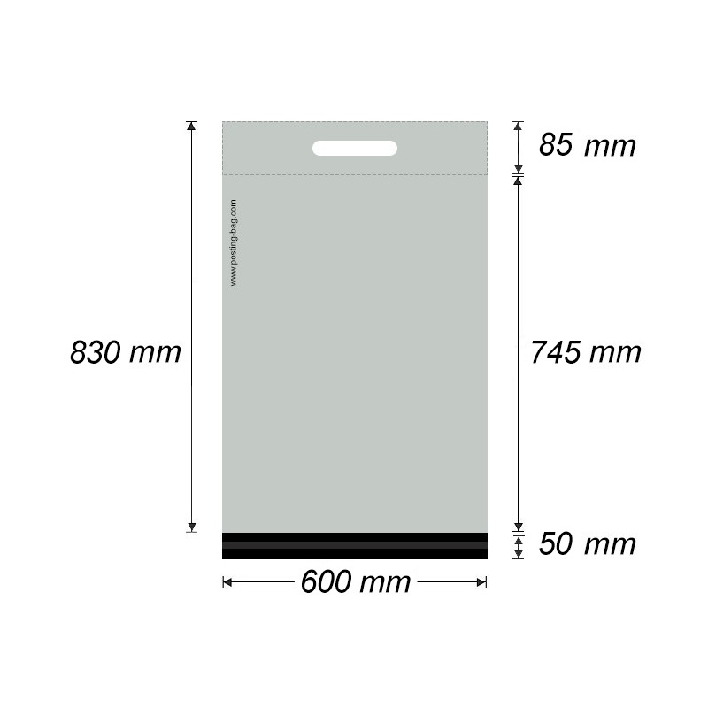 Plastová obálka - zasílací taška 600 x 830 + 50 mm x 0,06 mm (1 ks)