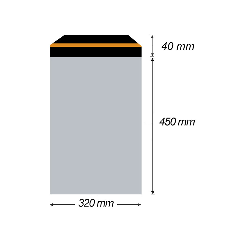 Plastová obálka samolepicí 320 x 450 mm + 40 mm x 0,06 mm (50 ks)