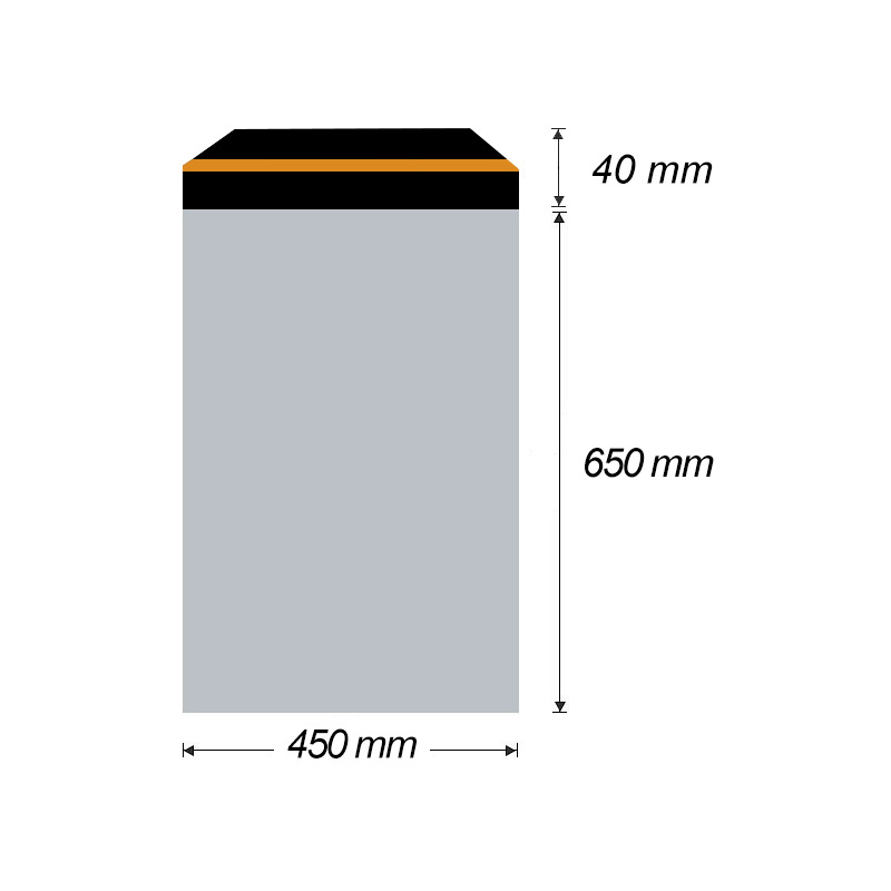 Plastová obálka samolepicí 450 x 650 mm + 40 mm x 0,07 mm (50 ks)