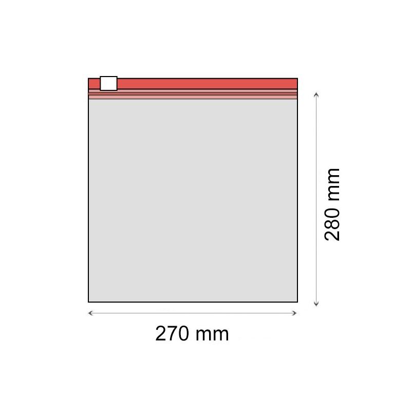 ZIP sáček s jezdcem LDPE 270 x 280 mm (50 ks/bal) - 70 um