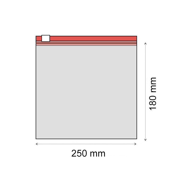 ZIP sáček s jezdcem LDPE 250 x 180 mm (50 ks/bal) - 70 um