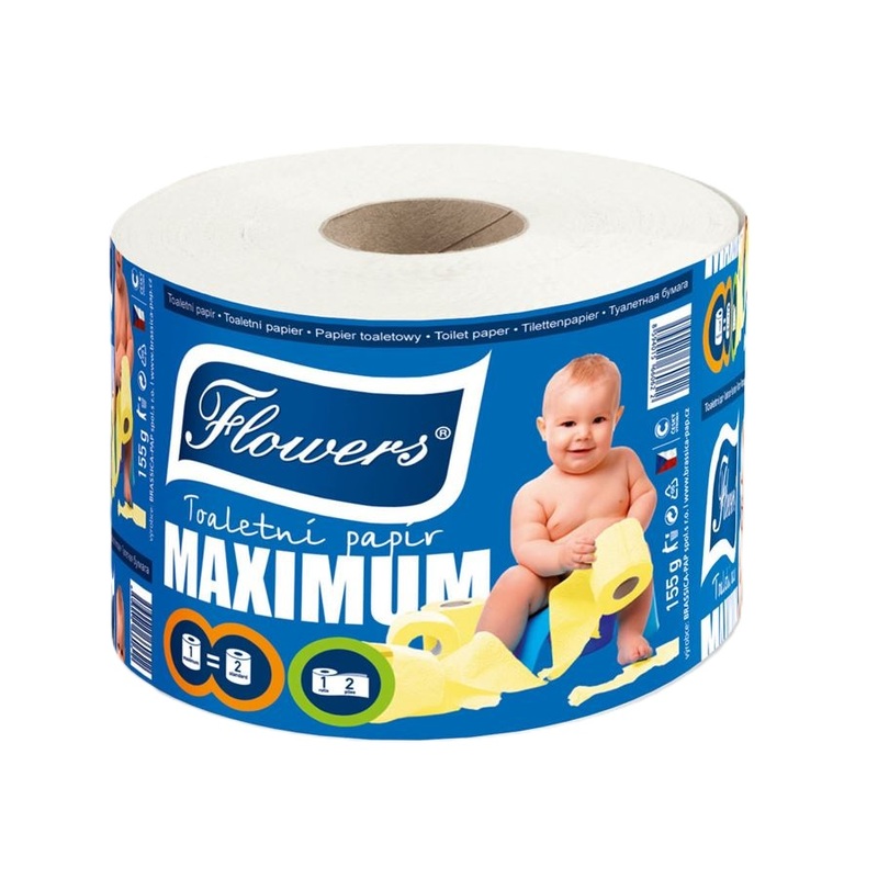 Toaletní papír Flowers Maximum solo, dvouvrstvý, 145 g