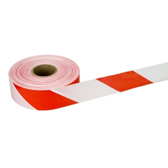 Varovná nelepicí páska šíře 75 mm x 500 m - červenobílá