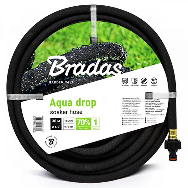 Zavlažovací hadice AQUA DROP 1/2" černá - 20 m