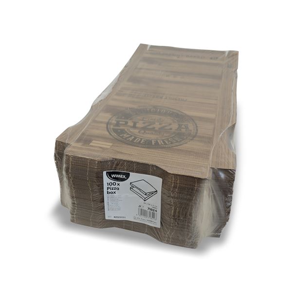 Krabice na pizzu H4 kraft 24 x 24 x 4 cm (100 ks)