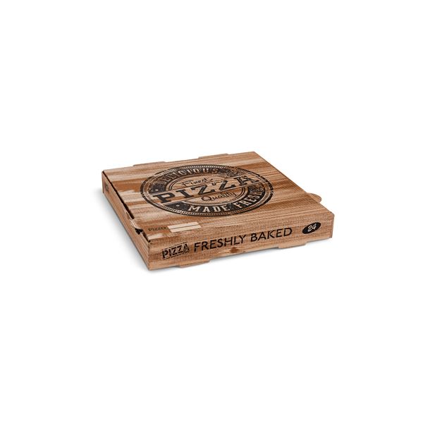 Krabice na pizzu H4 kraft 24 x 24 x 4 cm (100 ks)